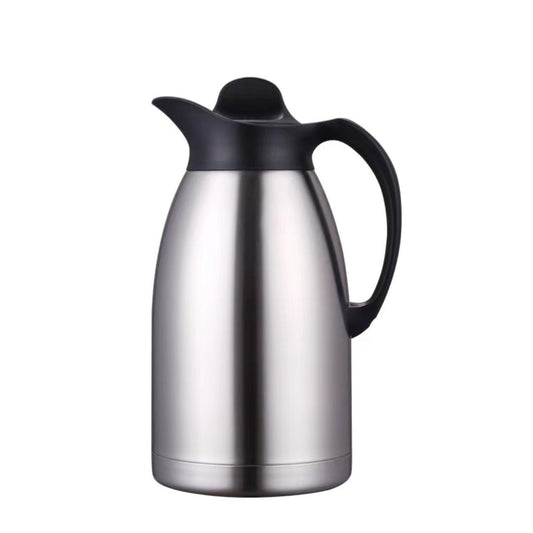 Yajad Hogar Jarra Térmica de Acero Inoxidable, Termo para Café y Agua, Plateado con Negro, Aislamiento al Vacío Frío o Caliente, 2 Litros