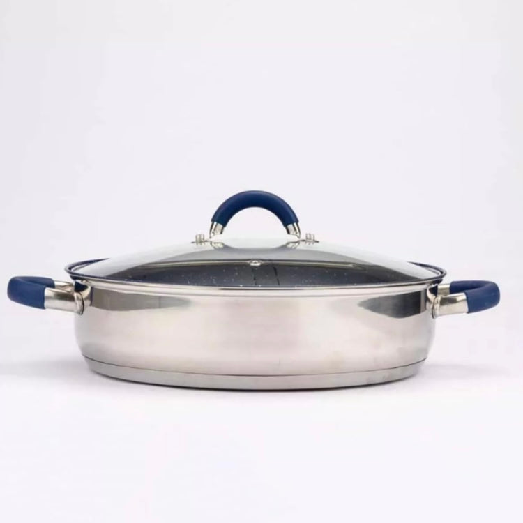 Cacerola Acero Inoxidable con Tapa de Vidrio de 24 cm