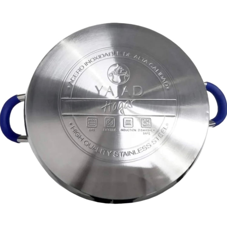 Cacerola Acero Inoxidable con Tapa de Vidrio de 24 cm