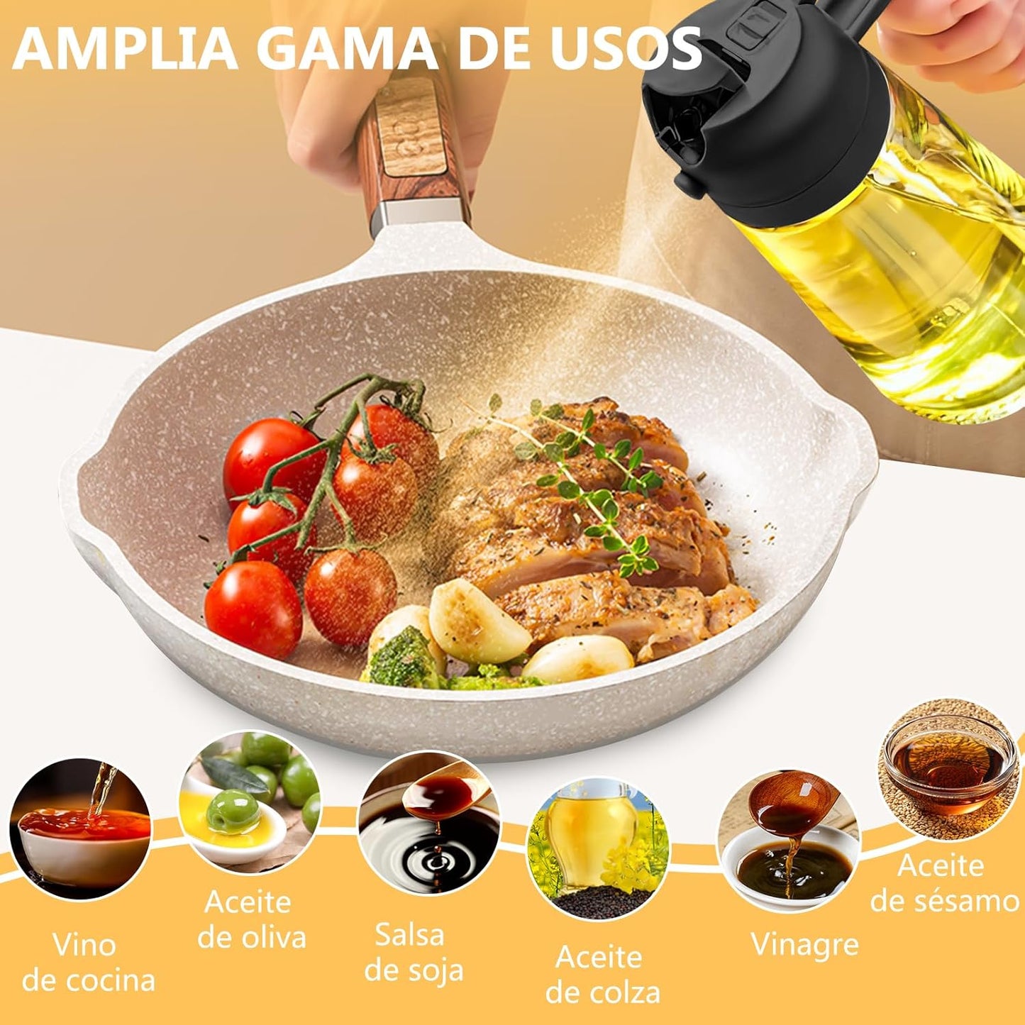Botella Dispensadora de Aceite 2 en 1 para Cocina (1 pieza) – Dispensador y Pulverizador para Aceite, Ideal para Ensaladas, Carnes y Barbecue – Color Negro