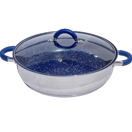 Cacerola Acero Inoxidable con Tapa de Vidrio de 28 cm