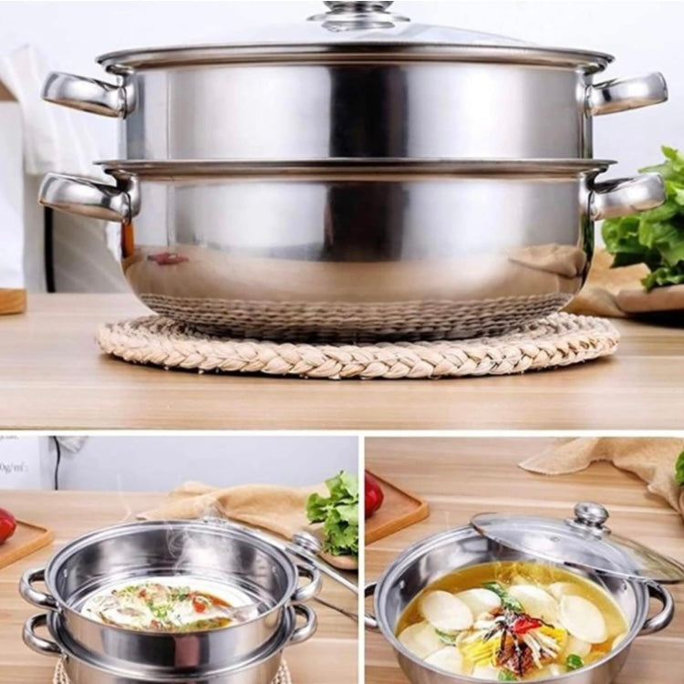 Vaporera Acero Inoxidable con Tapa 32 cm