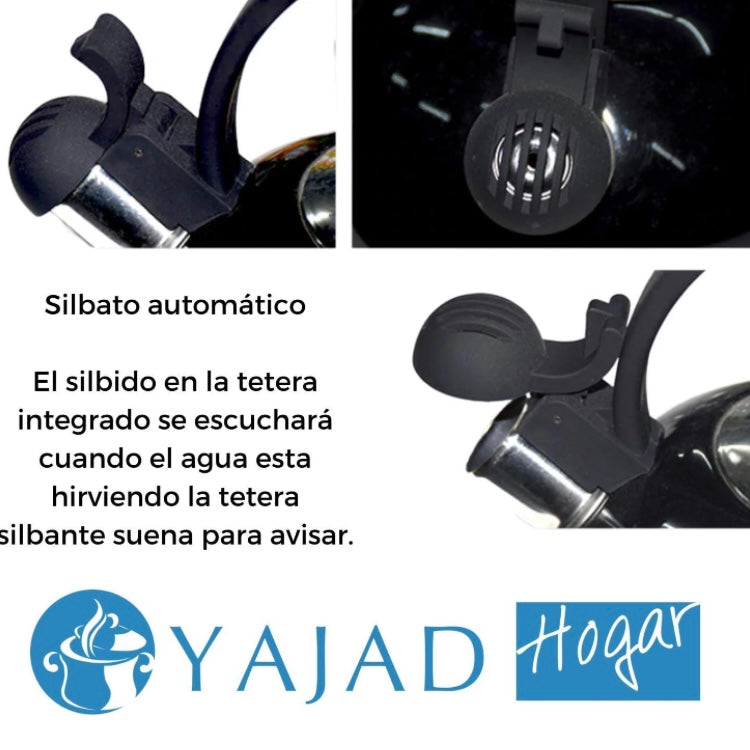 Tetera hervidora silbante 2.5 litros en acero inoxidable