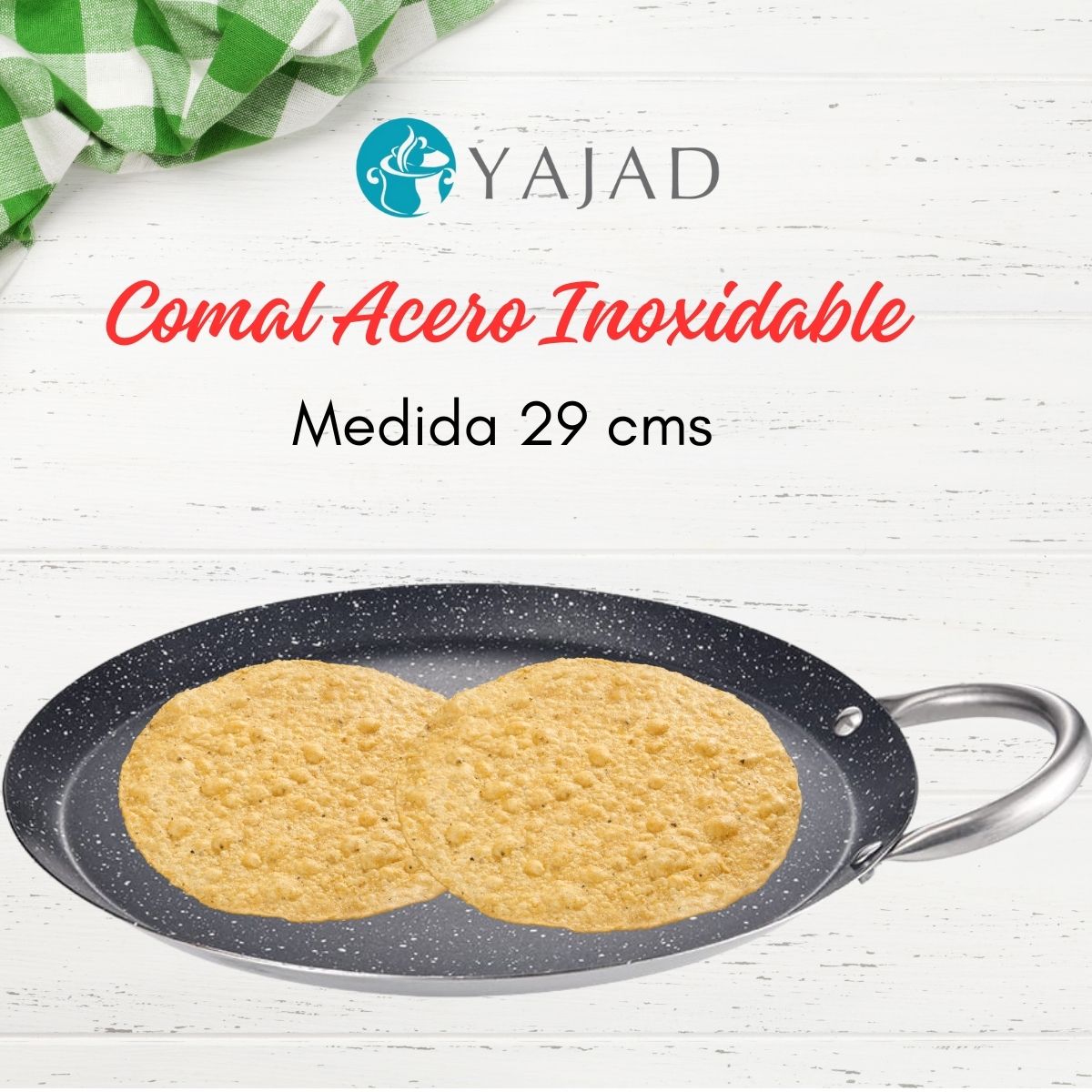 Comal Antiadherente Redondo 100% Acero Inoxidable