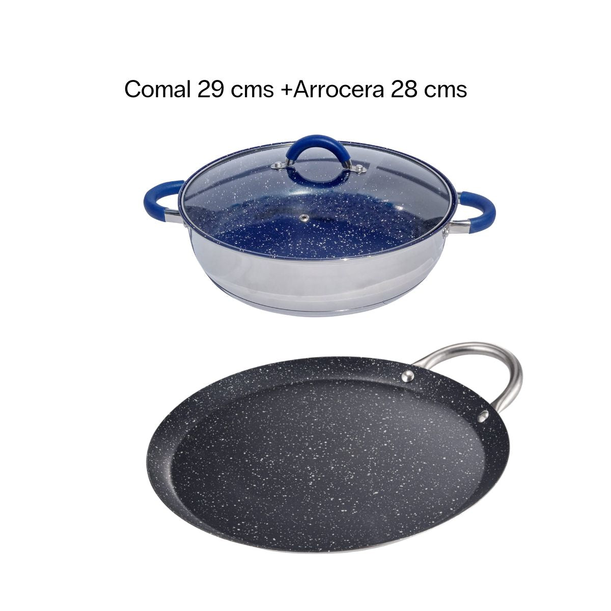 Combo Family de Cocina 3 en 1: Vaporera, Comal Antiadherente y Arrocera de Aluminio