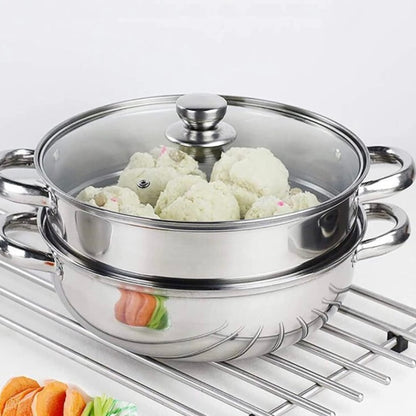 Vaporera Acero Inoxidable con Tapa 32 cm