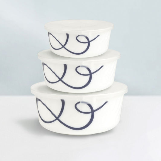 Set de Contenedores Herméticos de vidrio opal con Tapas de Alta Calidad, Capacidades Variadas para Almacenamiento de Alimentos (6 piezas)