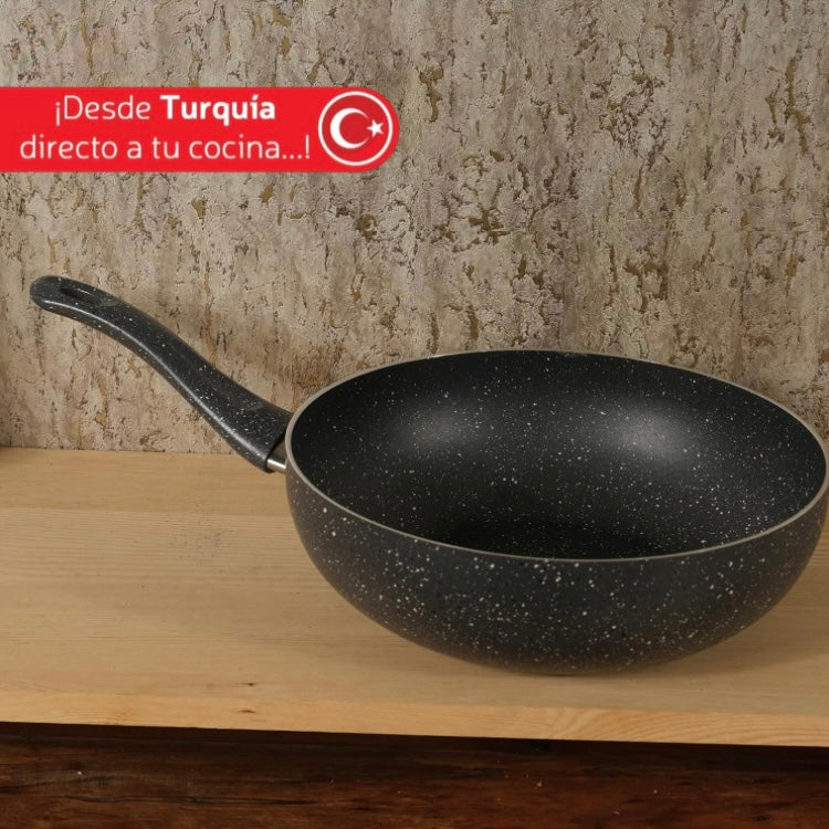 Wok Sartén Profundo Yajad Aluminio Antiadherente 30 cm Color Negro