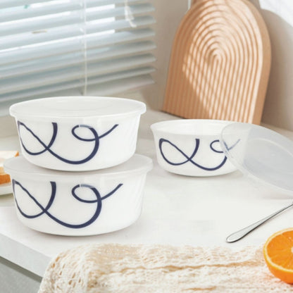 Set de Contenedores Herméticos de vidrio opal con Tapas de Alta Calidad, Capacidades Variadas para Almacenamiento de Alimentos (6 piezas)