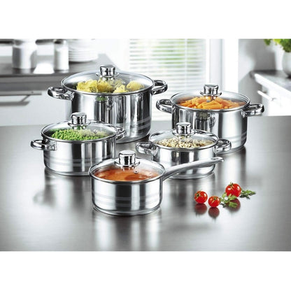 Batería de Cocina 10 Piezas Acero Inoxidable