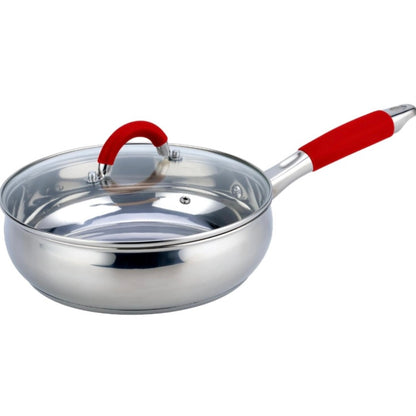 Batería de Cocina de Acero Inoxidable de 12 Piezas Rojo