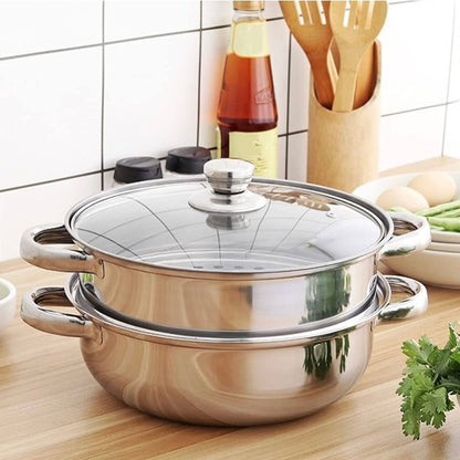 Vaporera Acero Inoxidable con Tapa 32 cm