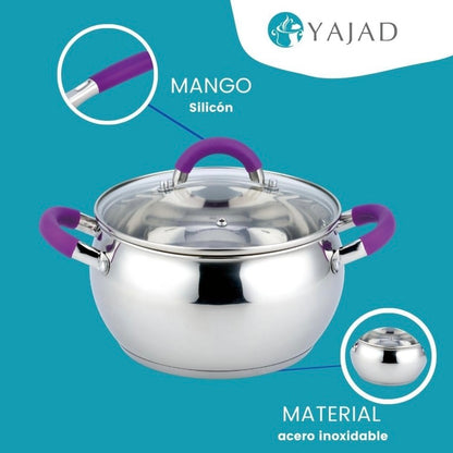 Batería de Cocina 12 piezas Acero Inoxidable Morada