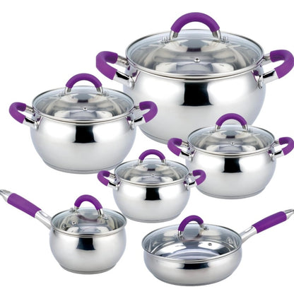 Batería de Cocina 12 piezas Acero Inoxidable Morada