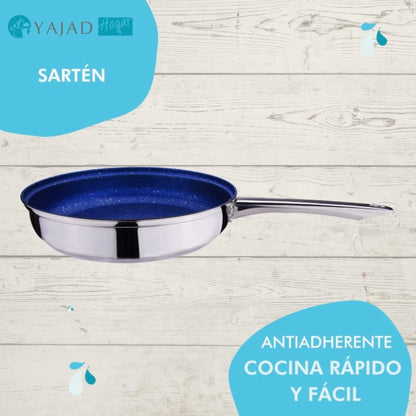 Sartén Antiadherente de Mármol Azul 24 cm