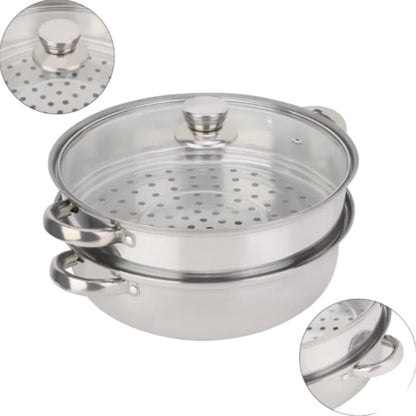 Vaporera Acero Inoxidable con Tapa 32 cm