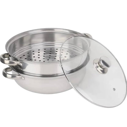 Vaporera Acero Inoxidable con Tapa 32 cm