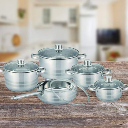 Batería de Cocina 10 Piezas Acero Inoxidable