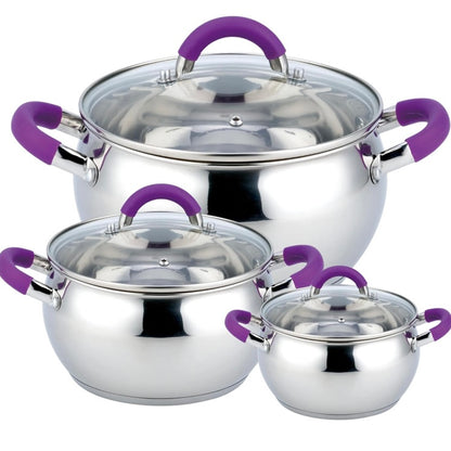 Batería de Cocina 12 piezas Acero Inoxidable Morada